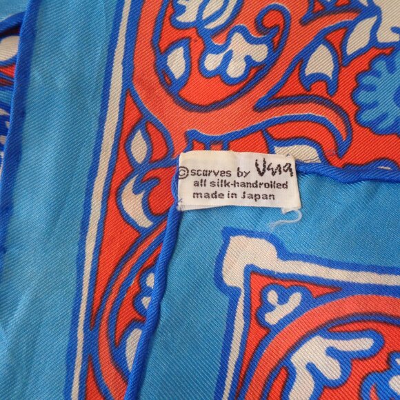 Vera Neumann Blue Red Paisley Woman's Silk Scarf - Picture 2 of 2